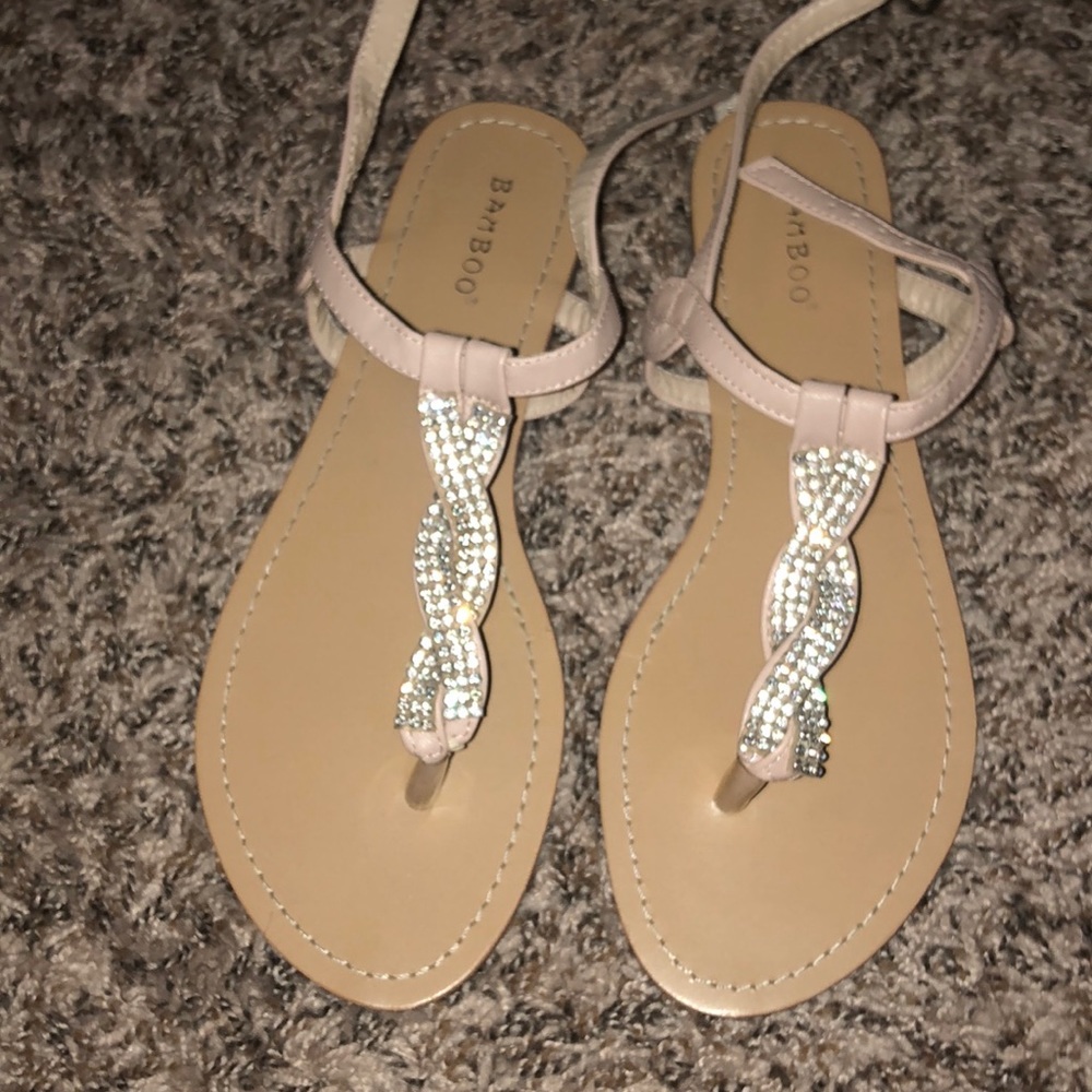 light pink and diamond sandals